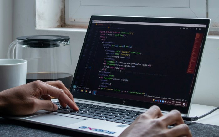 Code editor open on a computer screen