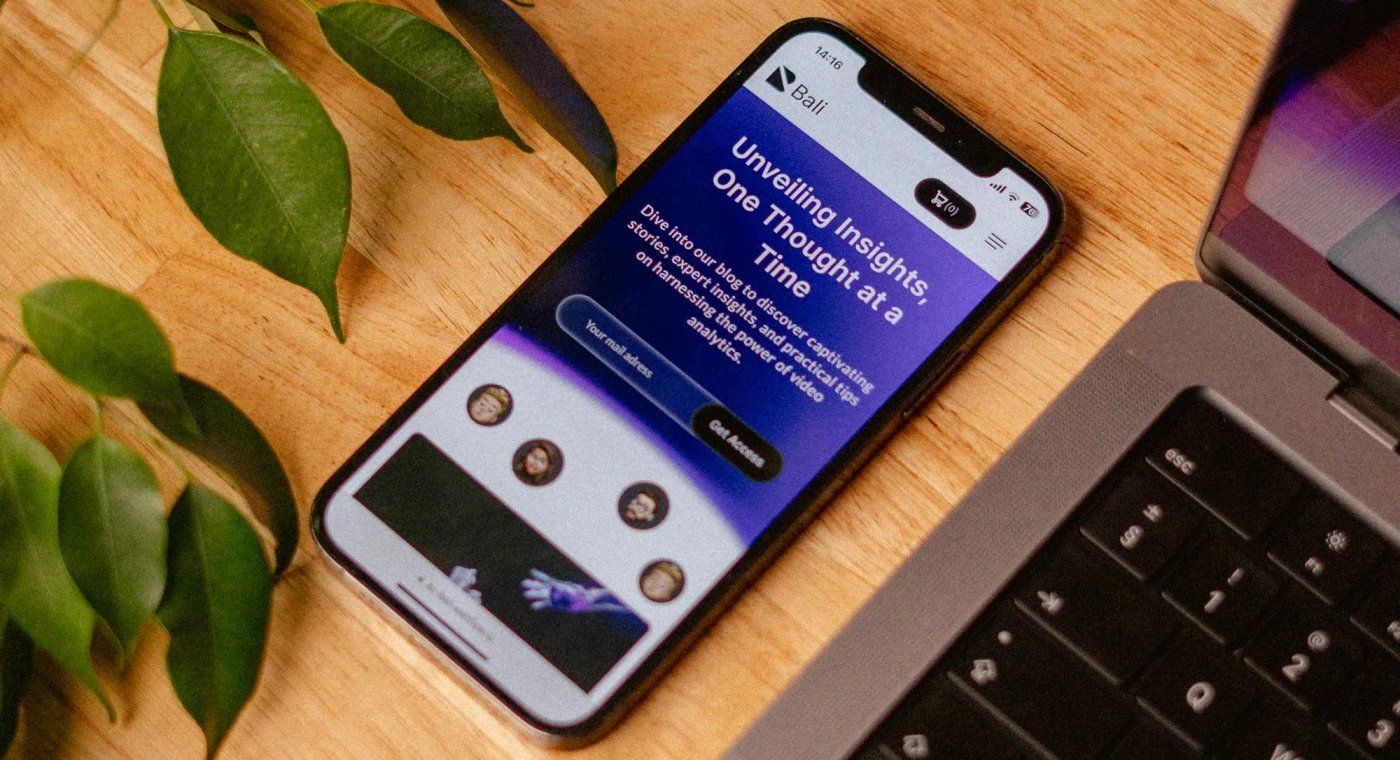 Person using a business website on a phone