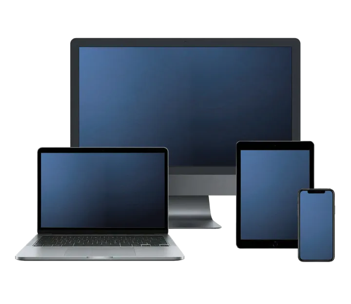 Example website shown on desktop, laptop, tablet, and phone